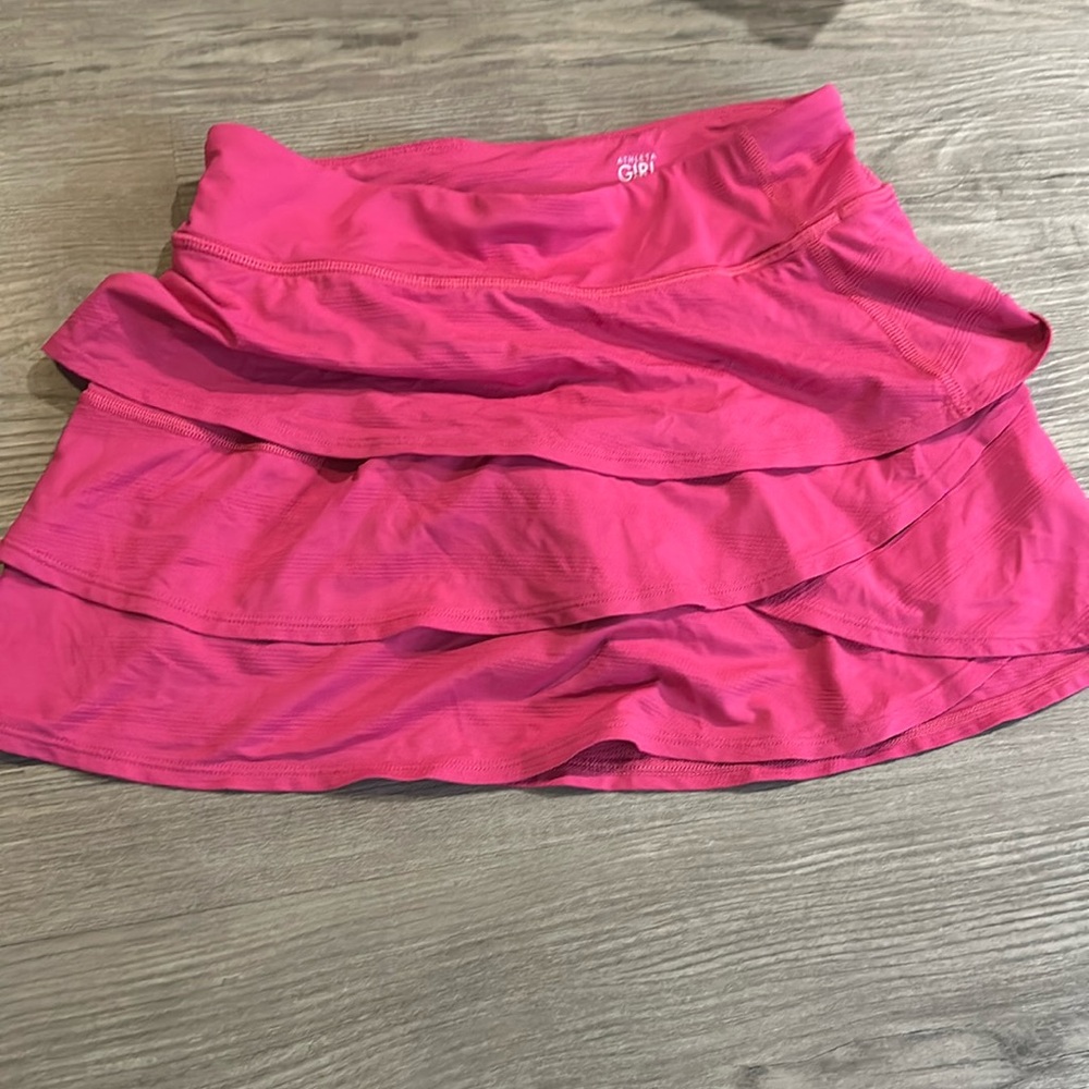 pink athleta skirt with shorts in it